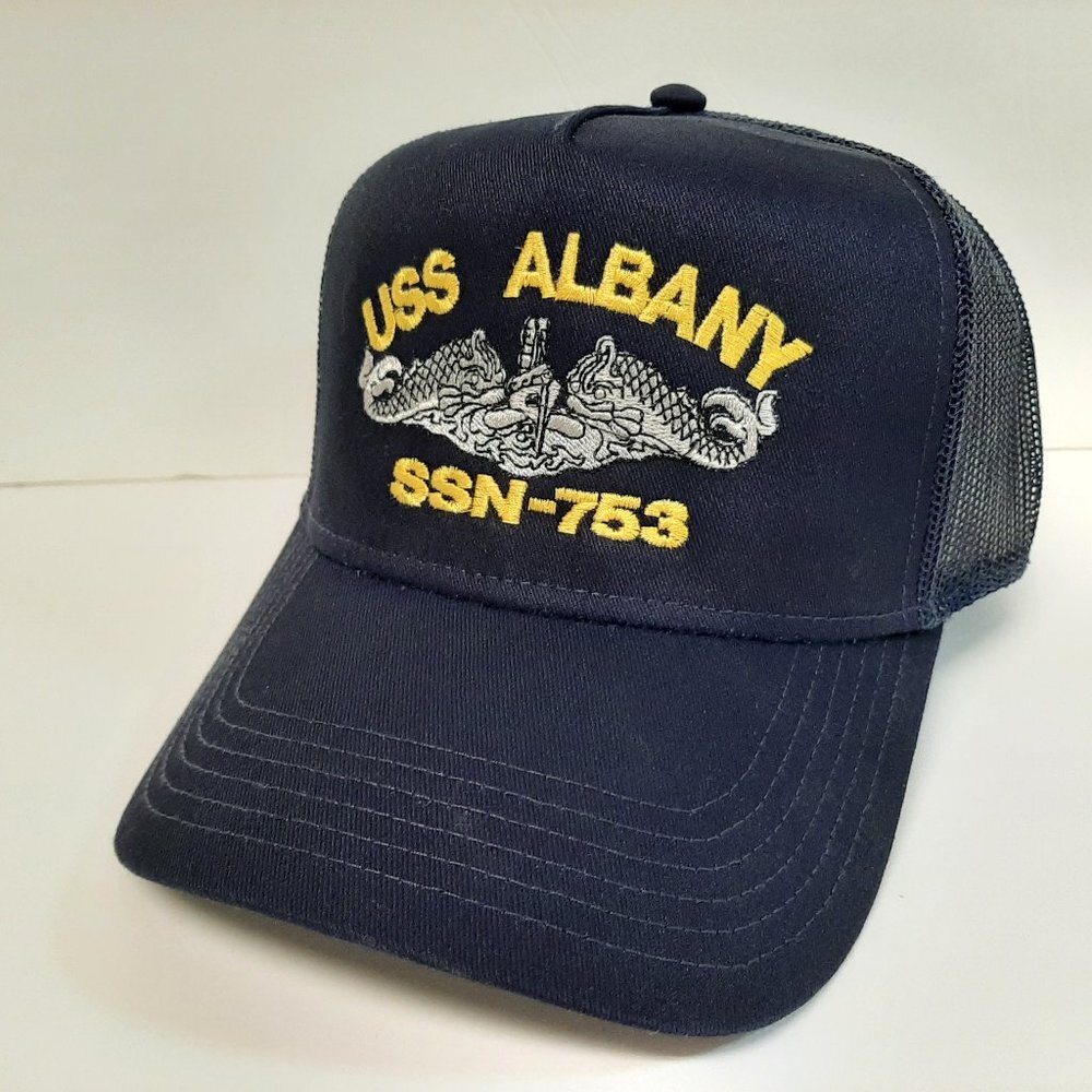 USS Albany SSN-753 Boat Baseball Cap Hat Mesh Snap
